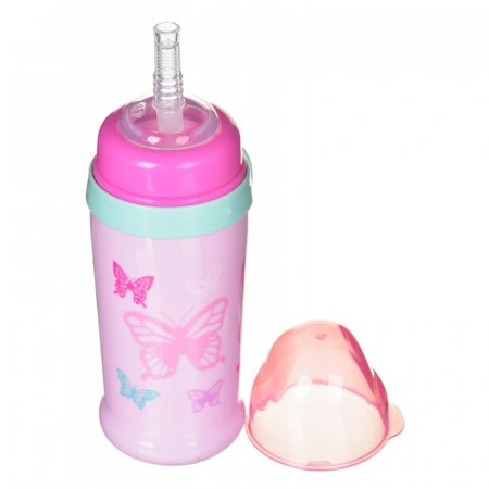 CANPOL BABIES sportinis neišsipilantis puodelis BUTTERFLY, rožinis, 56/515_pin 56/515_pin