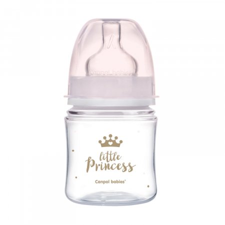 CANPOL BABIES plataus kaklelio buteliukas EASYSTART ROYAL BABY, 120 ml, 35/233_pin 35/233_pin