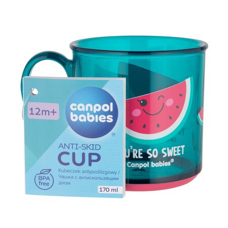 CANPOL BABIES puodelis su rankena, 12 mėn+, 170 ml, 2/100 2/100