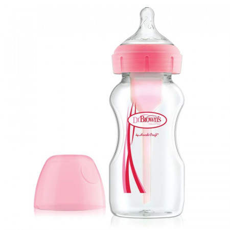 DR. BROWNS buteliukas plačiu kakleliu OPTIONS+, rožinė, 270 ml, WB91601-ESX WB91601-ESX