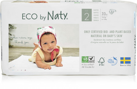 Eco by NATY sauskelnės 2 dydis 3-6kg 33 vnt. 8178365