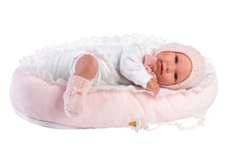 LLORENS verkiantis kūdikis Mimi Llorona su kūdikio lizdeliu 42cm, 74088 