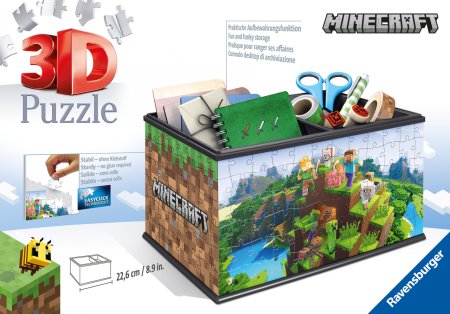 RAVENSBURGER 3D dėlionė-daiktadėžė Minecraft, 216d., 11286 11286