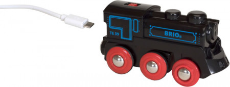 BRIO RAILWAY traukinys su pakraunamu varikliu ir USB kabeliu, 33599 33599