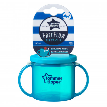 TOMMEE TIPPEE puodelis FIRST CUP, 4 mėn.+, 190 ml, 43111055 43111055