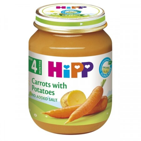 HiPP ekologiška morkų ir bulvių tyrelė 4m+ 125g 4000 4000
