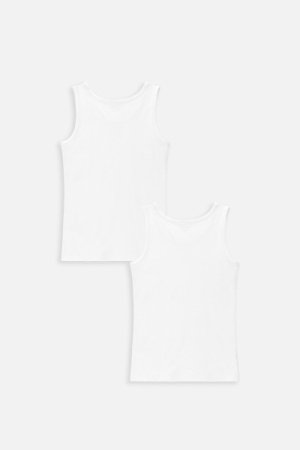 COCCODRILLO apatiniai marškinėliai be rankovių BASIC UNDERWEAR, balti, WC4407204BAU-001-, 2vnt. 