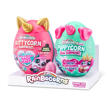 RAINBOCORNS pliušinių žaislų rinkinys Sparkle Heart Surprise Combo, 5 serija, Kittycorn ir Puppycorn, 9276 9276