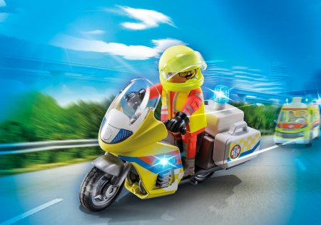 PLAYMOBIL CITY LIFE Greitosios medicinos pagalbos motociklas su mirksinčia lempute, 71205 71205