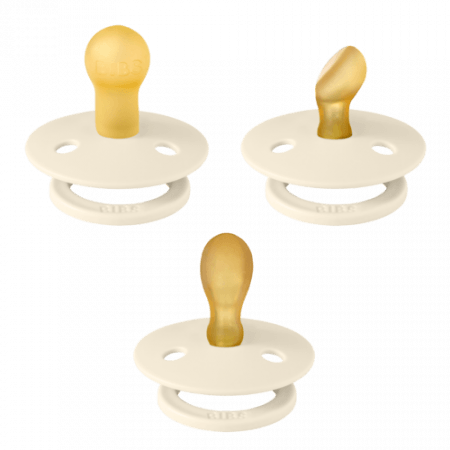 BIBS čiulptukai, Colour Try-It 3-pack Ivory (Round, Anatomical, Symmetrical), 0-6 mėn., 1 dydis 5713795249251