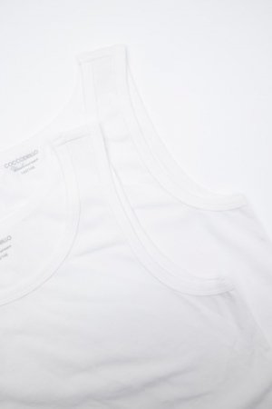 COCCODRILLO apatiniai marškinėliai be rankovių BASIC UNDERWEAR, balti, 116/122 cm, 2 vnt., WC2407201BAU-001 WC2407201BAU-001-164