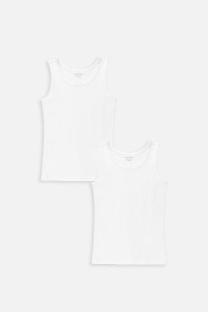 COCCODRILLO apatiniai marškinėliai be rankovių BASIC UNDERWEAR, balti, WC4407204BAU-001-0 