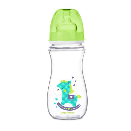 CANPOL BABIES plataus kaklelio buteliukas EASYSTART, colorful animals, 12 mėn+, 300 ml, 35/204 35/204