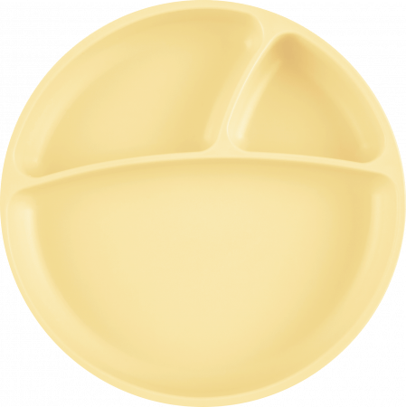 MINIKOIOI neslystanti lėkštė su skyreliais, 6m+, Mellow Yellow, 101050006 101050006