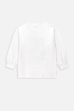 COCCODRILLO marškinėliai ilgomis rankovėmis JOYFUL PUNK KIDS, balti, WC4143101JPK-001-0 