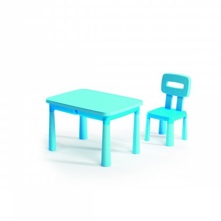 ADRIATIC šviesiai mėlynas staliukas su stalčiuku daiktams ir kėde, 1127/A 1127/A