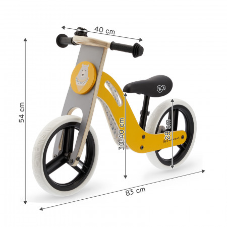 KINDERKRAFT Uniq balansinis dviratis, Honey 12'', KKRUNIQHNY0000 KKRUNIQHNY0000