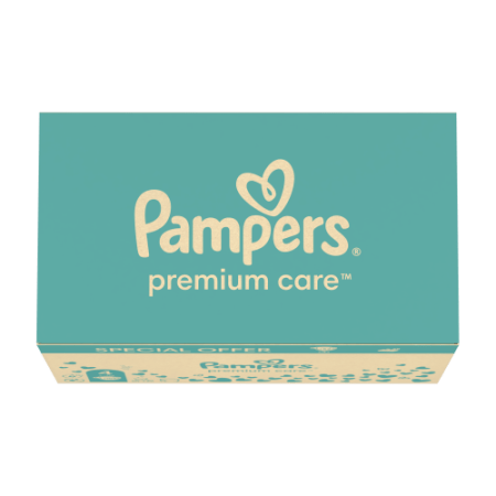 PAMPERS Sauskelnės Premium Care 4 dydis, 104 vnt. + Drėgnos servetėlės Aqua, 48 vnt., 80768591 
