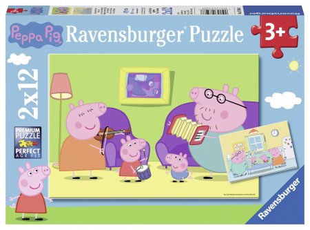 RAVENSBURGER dėlionė Pepa Pig 2x12vnt, 07596 07596