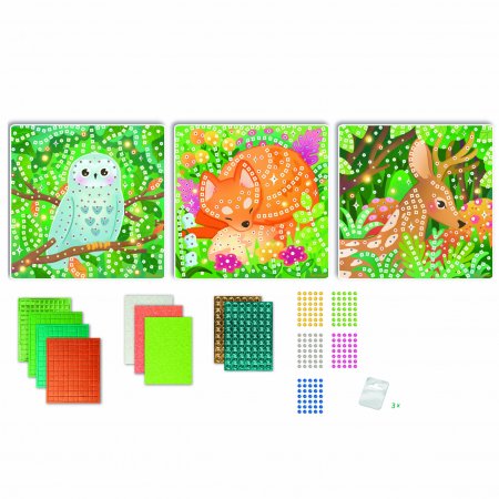 SYCOMORE kūrybinis rinkinys mozaika su lipdukais, miško gyvūnai, CRE7058 CRE7058
