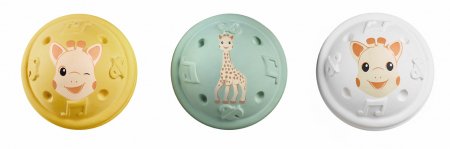 VULLI Sophie la girafe klausos pojūtį lavinantis žaislinių kamuoliukų rinkinys, HEARING, žalias, baltas, geltonas, 3mėn.+, 3 vnt., 010504 010504