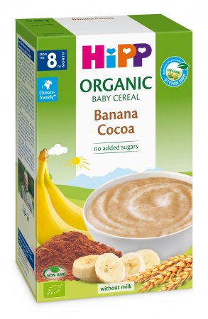 HiPP ekologiška 3-jų grūdų košė su bananais ir kakava BANANA COCOA, 8m+, 200g, 2894 2894