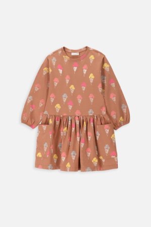 COCCODRILLO suknelė trumpomis rankovėmis SUMMER CAMP KIDS, powder pink, WC4129102SCK-033-0 