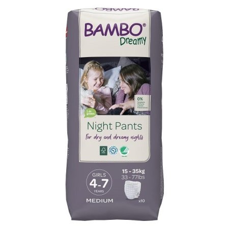 BAMBO sauskelnės - kelnaitės DREAMY NIGHT 4-7 m. mergaitėms, 15-35 kg, 10 vnt., BAMBN9867 BAMBN9867