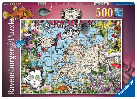 RAVENSBURGER dėlionė European Map Quirky Circus, 500d., 16760 16760