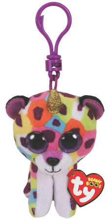 TY Beanie Boos pliušinis pakabukas vaivorykštės spalvų leopardas GISELLE 9cm, TY35229 TY35229