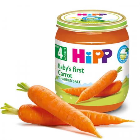 HiPP ekologiška daržovių tyrelė morkos ankstyvosios 125g 4m+ 4010 4010