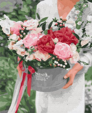 BRUSHME spalvinimo pagal skaičius rinkinys Flowers as a gift, BS52851 BS52851