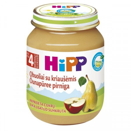 HiPP ekologiška obuolių ir kriaušių tyrelė 4m+ 125g 4320 4320