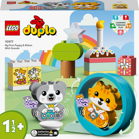 10977 LEGO® DUPLO® Creative Play Mano pirmasis šuniukas ir kačiukas su garsais 10977
