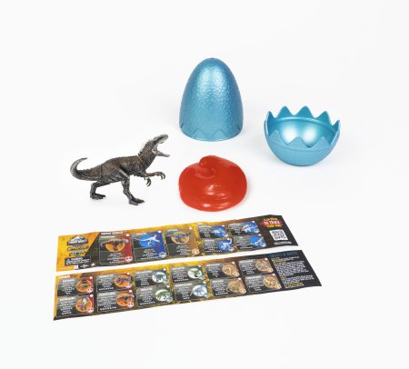 CAPTIVZ slaimo kiaušinis su dinozauro figūrėle Jurassic Dino Trackers, 3 pack, JW-DT-SE3P 