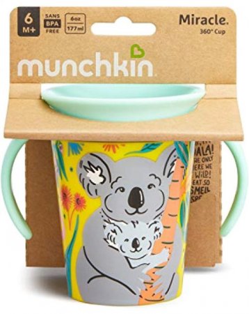 MUNCHKIN mokomasis puodelis su rankenomis, koala, Miracle 360 Wildlove, 6mėn+, 177 ml, 05183201 5183201