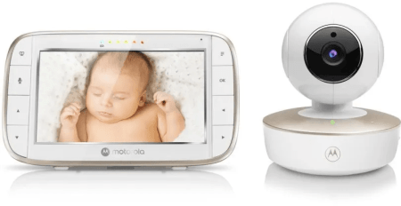 MOTOROLA VM855 CONNECT 5.0” Wi-Fi mobili video auklė su laikikliu vaikiškai lovytei, white/gold, 395282 