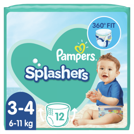 PAMPERS sauskelnės-kelnaitės, Splasher Carry Pack dydis 3, 12 vnt, 81754601 81754601