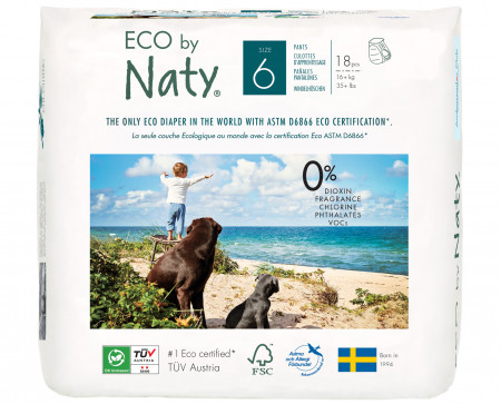 Eco by NATY sauskelnės-kelnaitės 6 dydis 16+kg 18 vnt. 244114