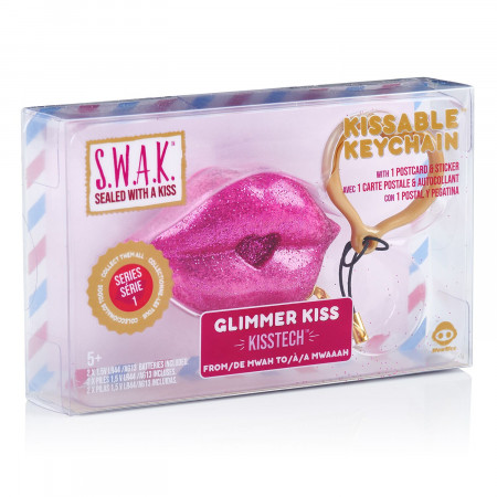 S.W.A.K. raktų pakabukas su garsu Pink Glitter Kiss, 4116 4116