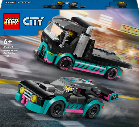 60406 LEGO® City Lenktyninis Automobilis Ir Automobilių Gabenimo Sunkvežimis 