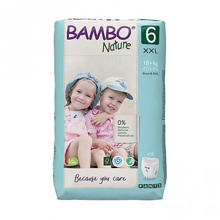 Bambo sauskelnės-kelnaitės Nature Pants, dydis 6, 18+ kg 18 vnt. 5703538245268