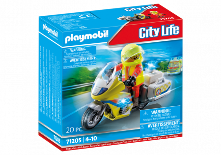PLAYMOBIL CITY LIFE Greitosios medicinos pagalbos motociklas su mirksinčia lempute, 71205 71205