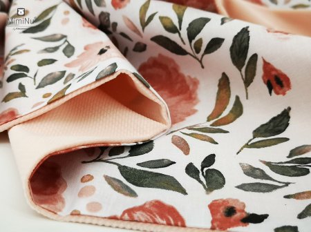 MIMINU pledas, pagalvė ir pagalvės užvalkalas Begonia Flower 75x100, 30x40cm 5907501420212