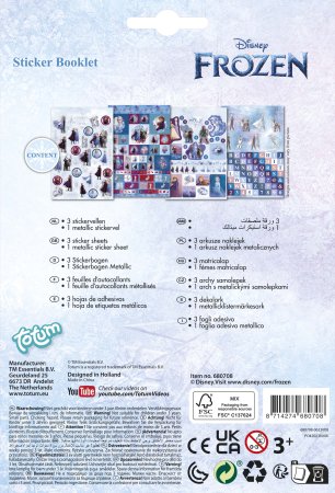 TOTUM lipdukų albumas Frozen 2, 4 lapai, 680708 680708