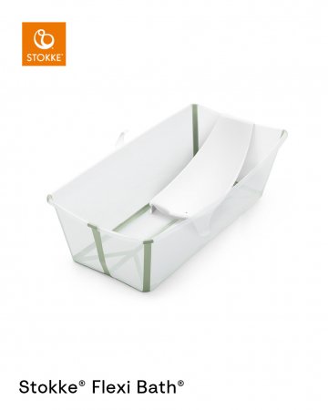 STOKKE sulankstoma vonelė su gultuku FLEXI BATH® X-LARGE, transparent green, 639604 639604