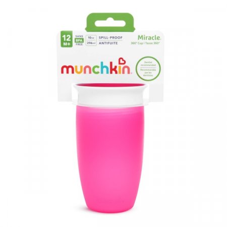 MUNCHKIN puodelis, Miracle 360, rožinis, 12mėn+, 296ml, 01102902 1102902