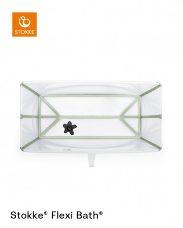 STOKKE sulankstoma vonelė su gultuku FLEXI BATH® X-LARGE, transparent green, 639604 639604