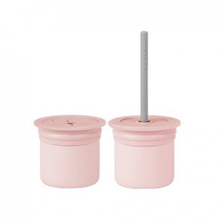 MINIKOIOI puodelis SIP+SNACK 2in1, 6m+, Pinky Pink / Powder Grey, 101260002 101260002