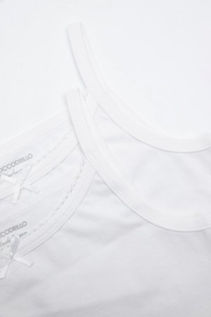 COCCODRILLO apatiniai marškinėliai be rankovių BASIC UNDERWEAR, balti, 164/170 cm, 2 vnt., WC2407204BAU-001 WC2407204BAU-001-164